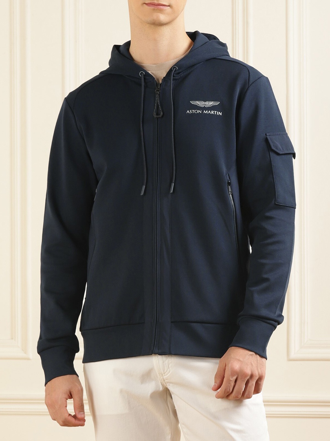 

HACKETT LONDON Hooded Bomber Jacket, Navy blue