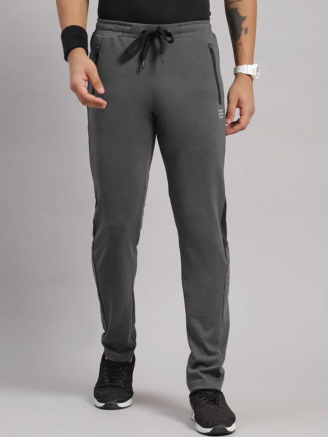 

rock.it Men Mid-Rise Track Pants, Charcoal