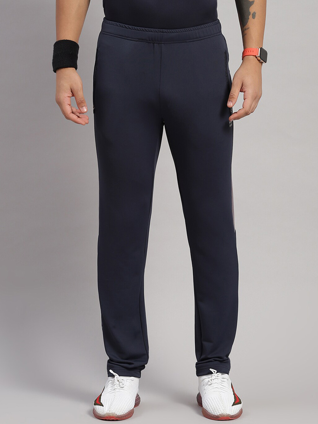

rock.it Men Mid-Rise Track Pants, Navy blue