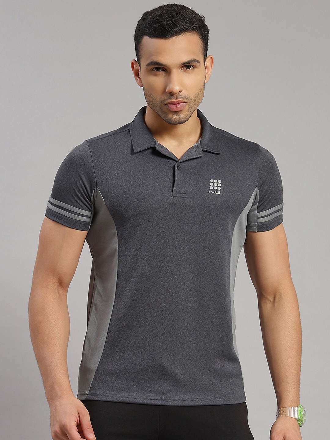 

rock.it Polo Collar Slim Fit T-shirt, Grey