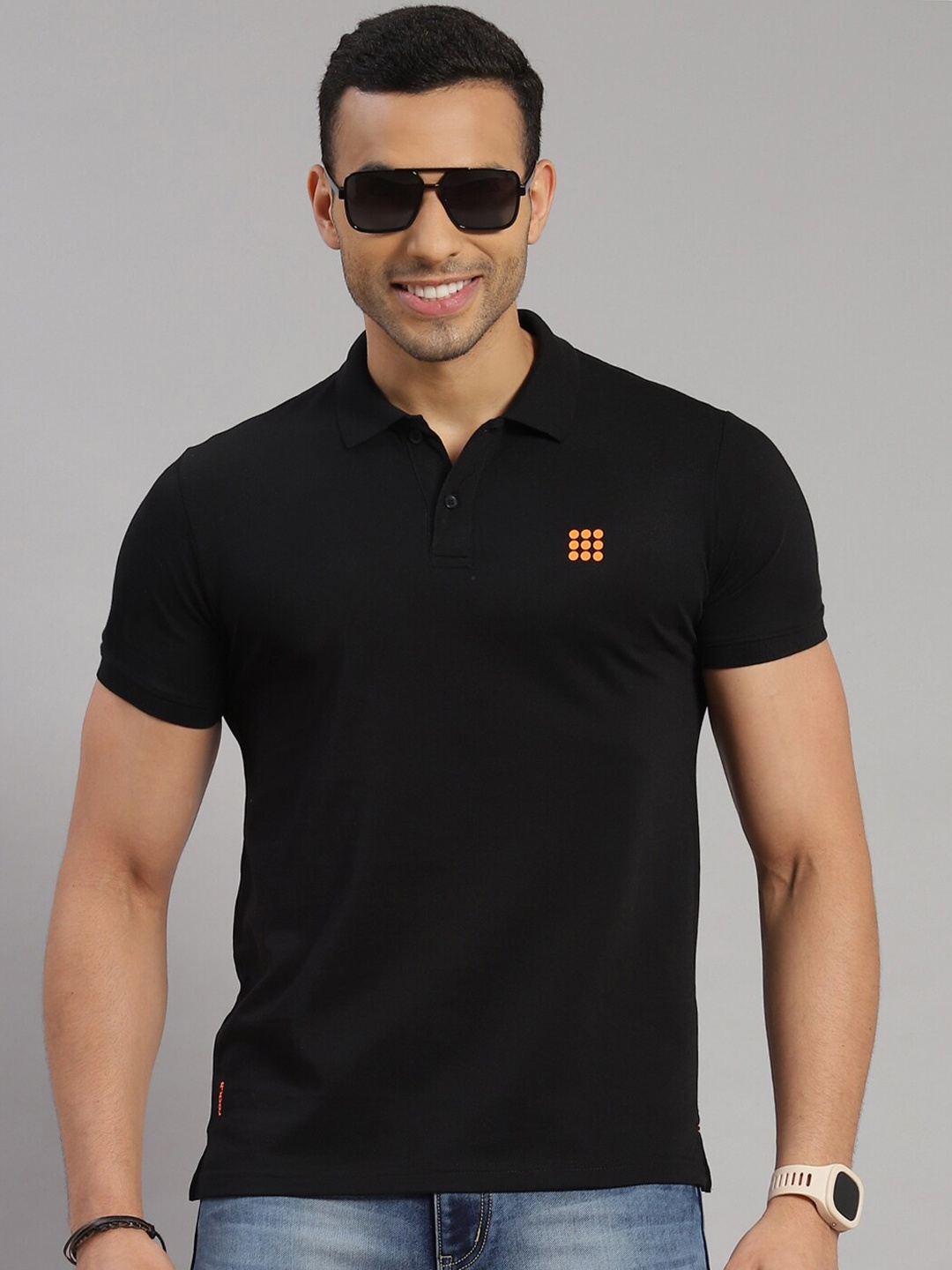 

rock.it Polo Collar Slim Fit Cotton T-shirt, Black