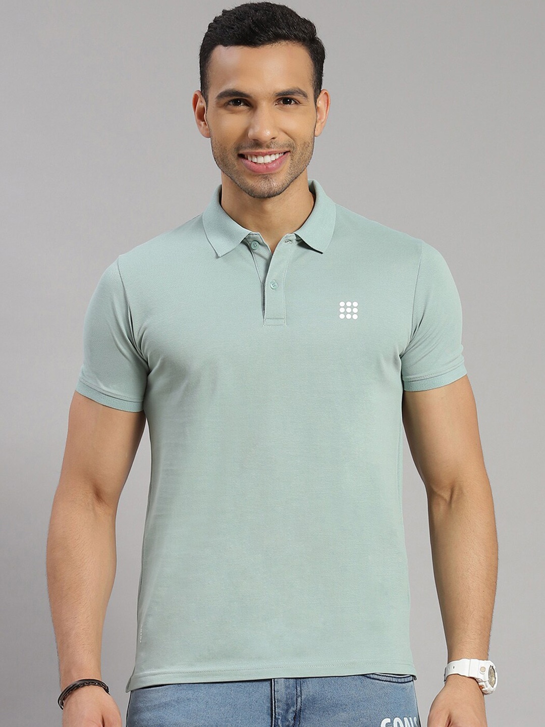 

rock.it Polo Collar Slim Fit Cotton T-shirt, Sea green