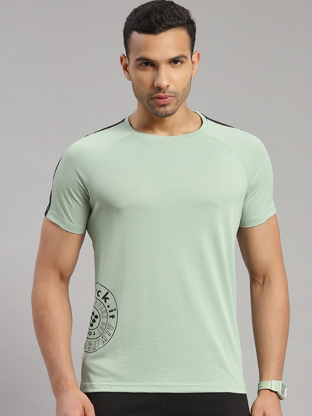 

rock.it Round Neck Raglan Sleeves T-shirt, Green