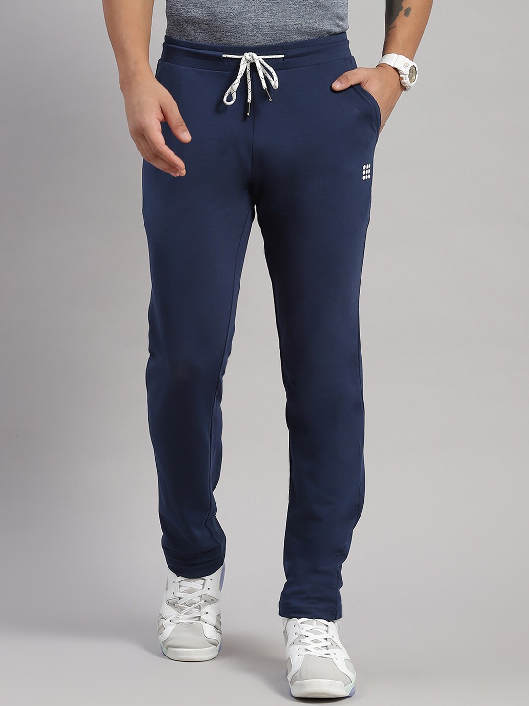 

rock.it Men Mid-Rise Slim-Fit Track Pants, Blue