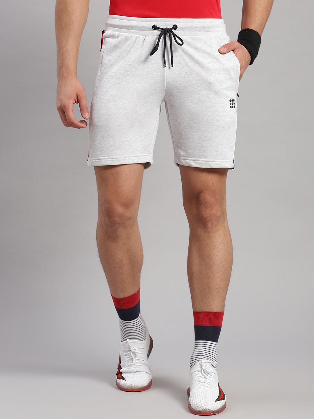 

rock.it Men Mid Rise Sports Shorts, Grey