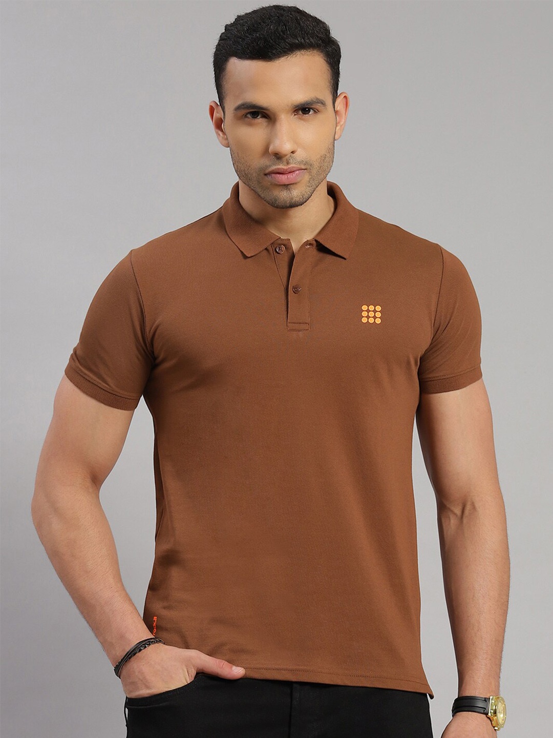 

rock.it Polo Collar Slim Fit T-shirt, Coffee brown
