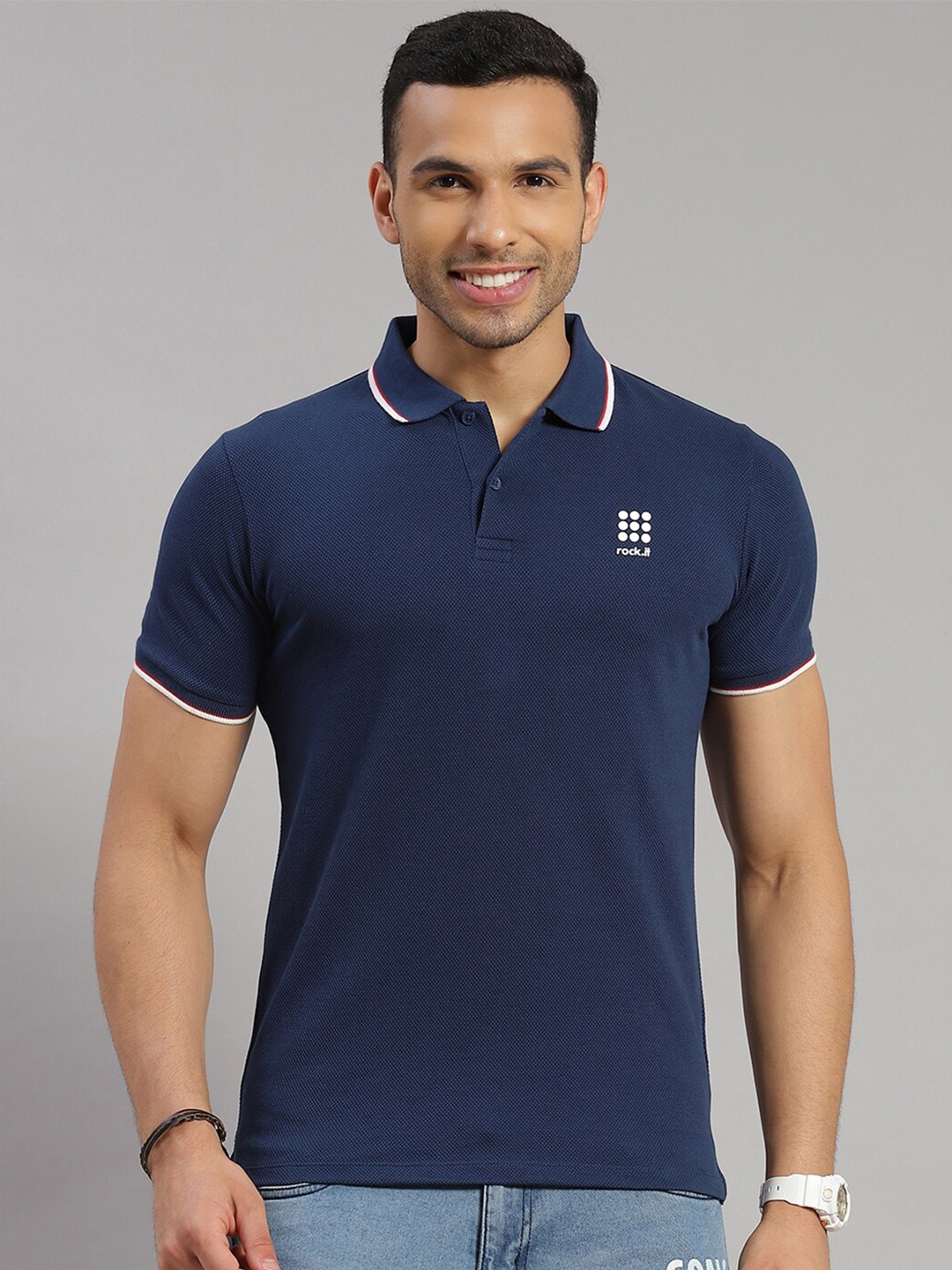 

rock.it Polo Collar Slim Fit T-shirt, Blue