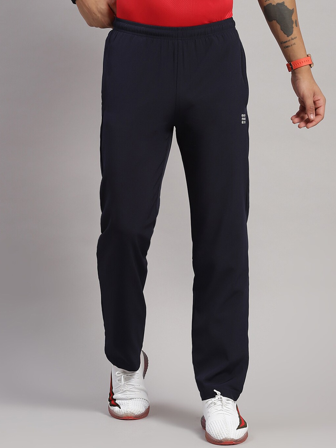 

rock.it Men Mid-Rise Track Pants, Navy blue