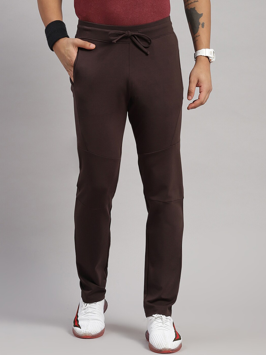 

rock.it Men Mid-Rise Track Pants, Brown