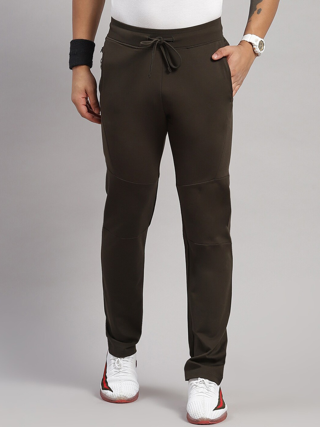 

rock.it Men Mid-Rise Sports Track Pant, Olive