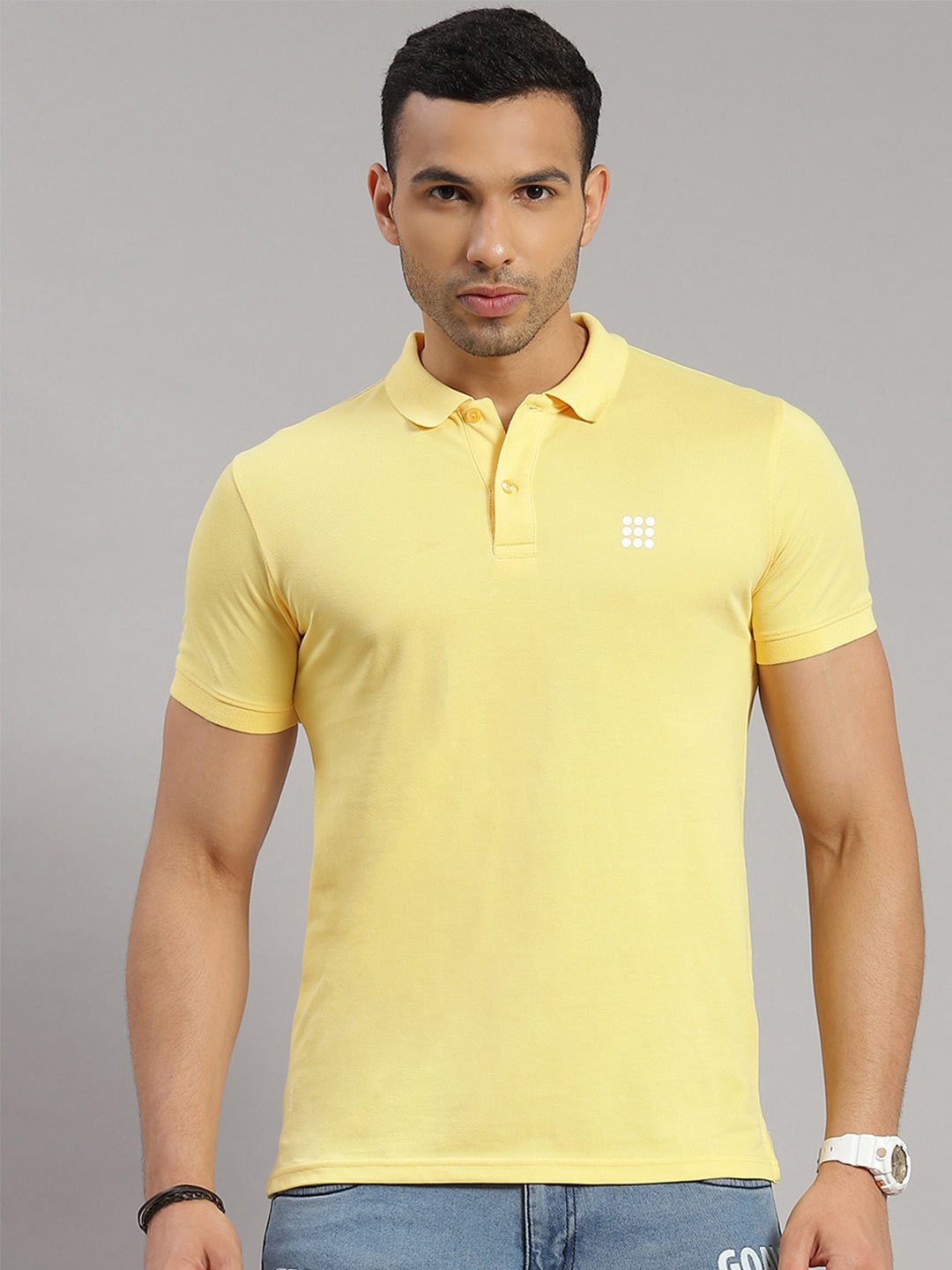 

rock.it Polo Collar Slim Fit Cotton T-shirt, Yellow