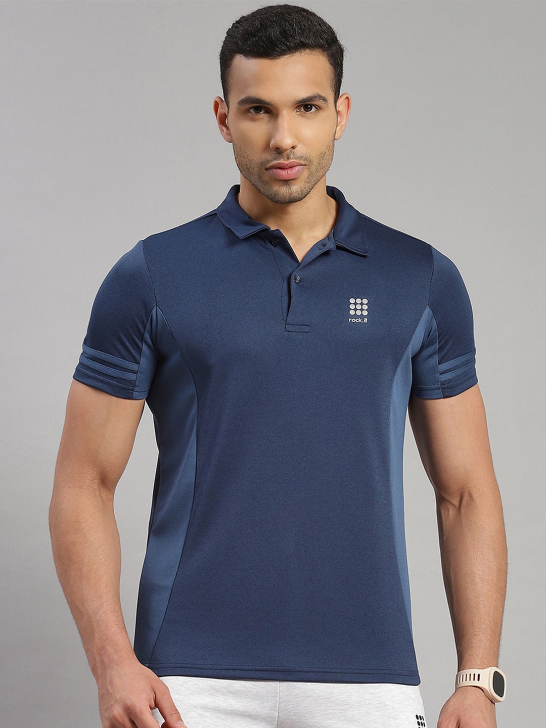 

rock.it Polo Collar Knitted T-shirt, Blue