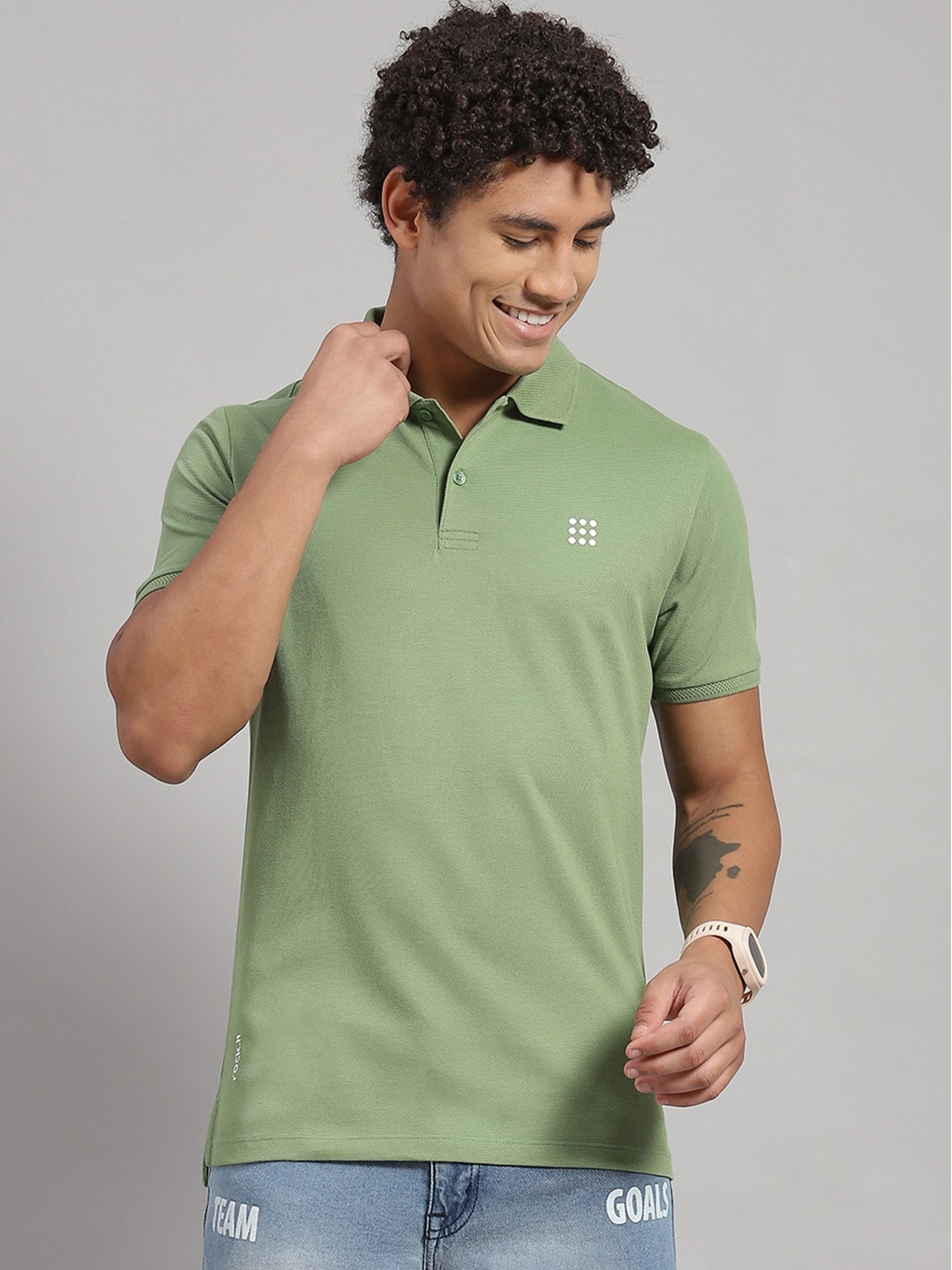 

rock.it Polo Collar Short Sleeves Casual T-Shirt, Green