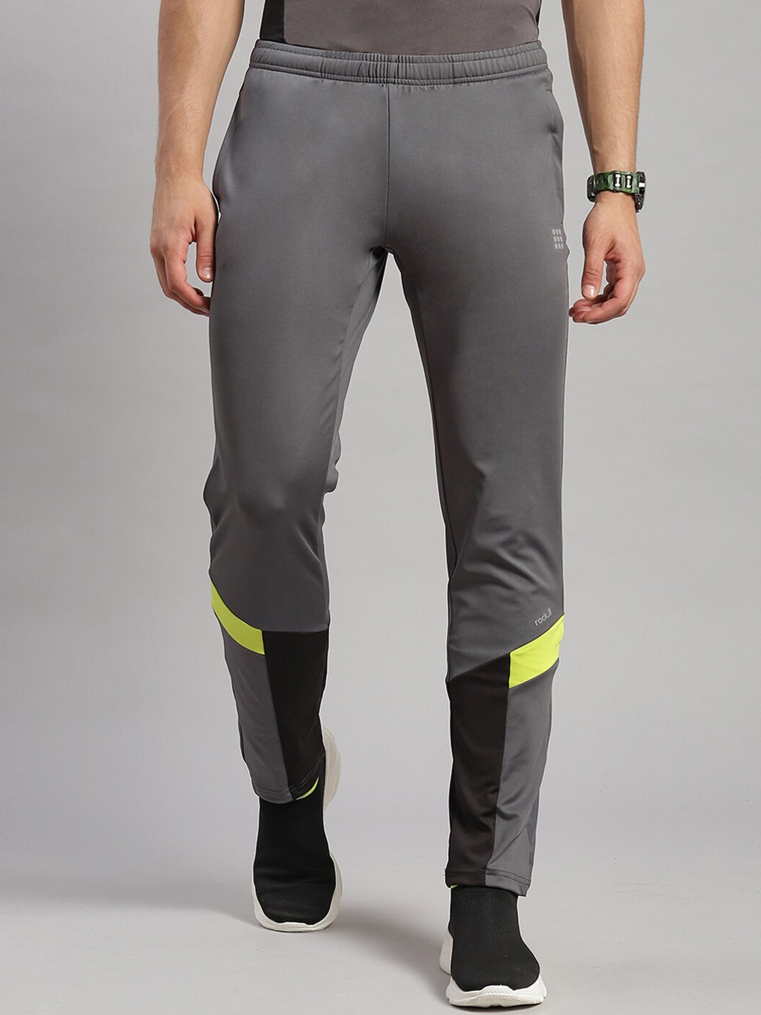 

rock.it Men Mid-Rise Sports Track Pants, Grey