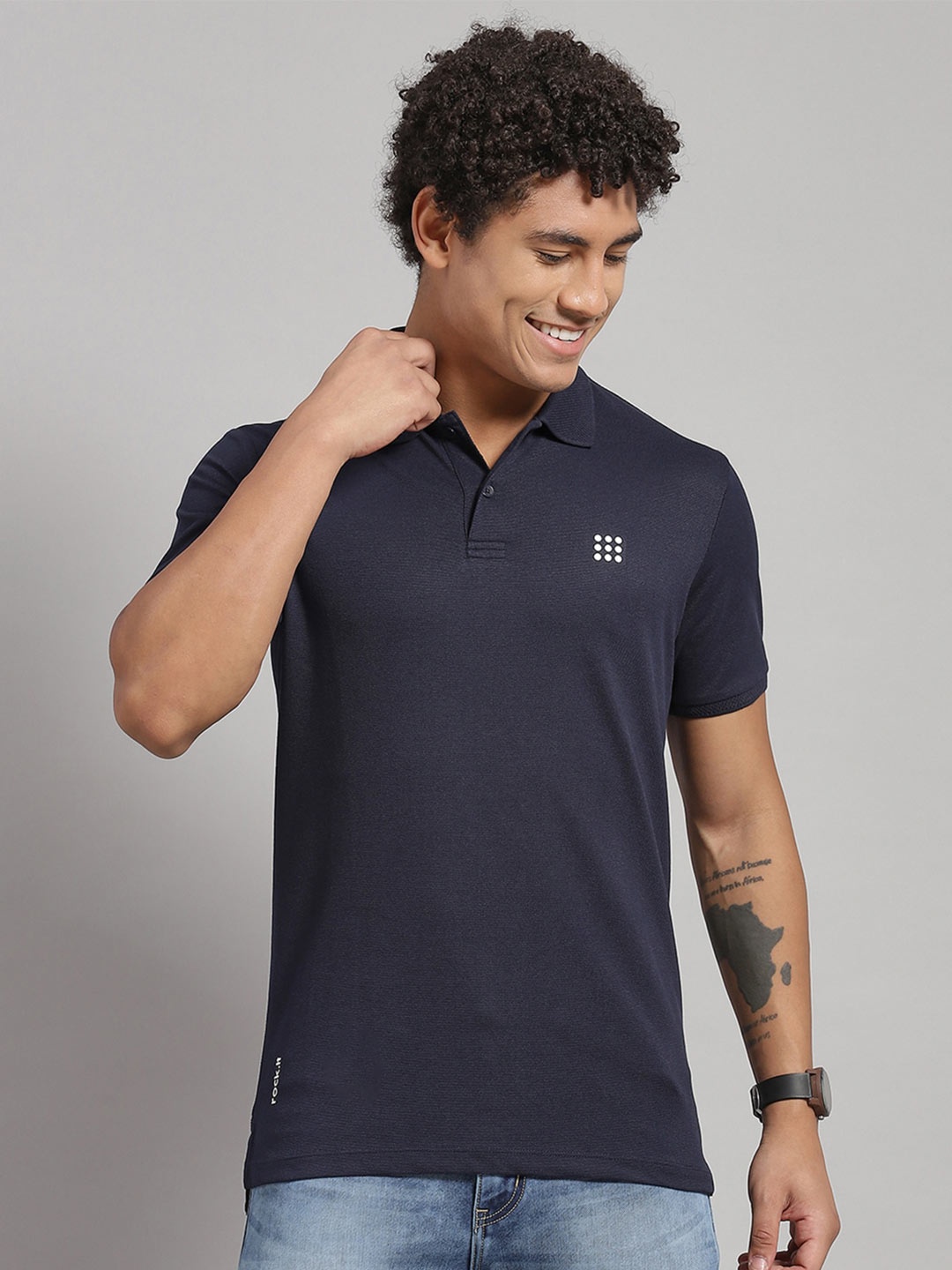 

rock.it Polo Collar Slim Fit T-shirt, Navy blue