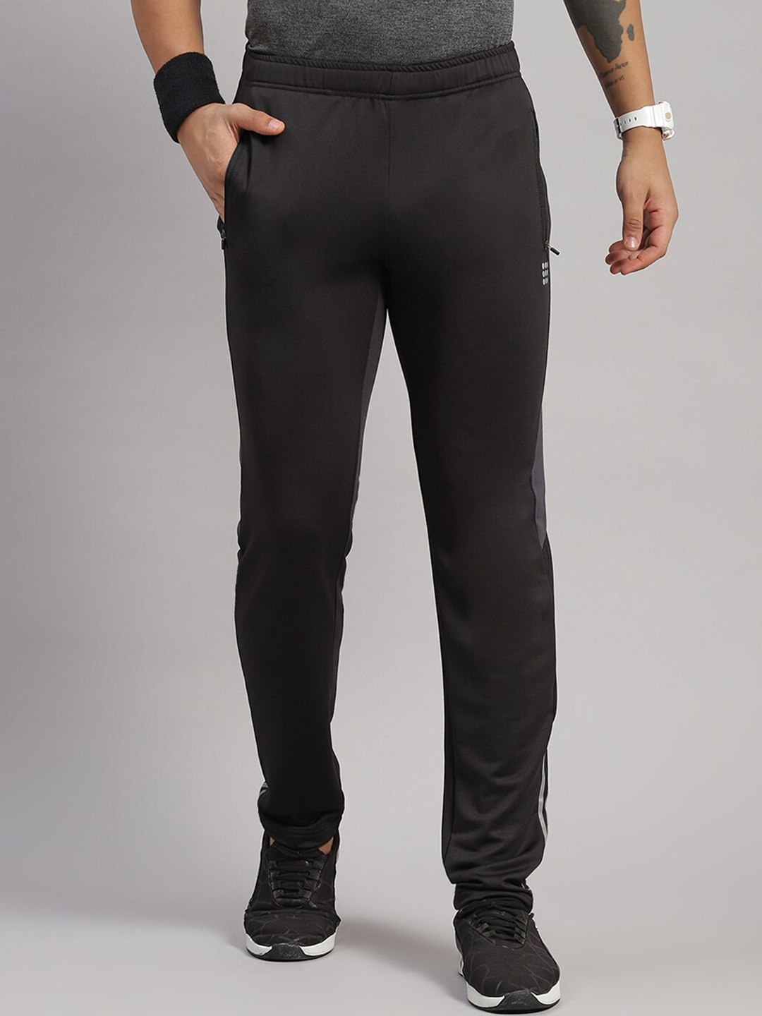 

rock.it Men Mid-Rise Sports Track Pants, Black