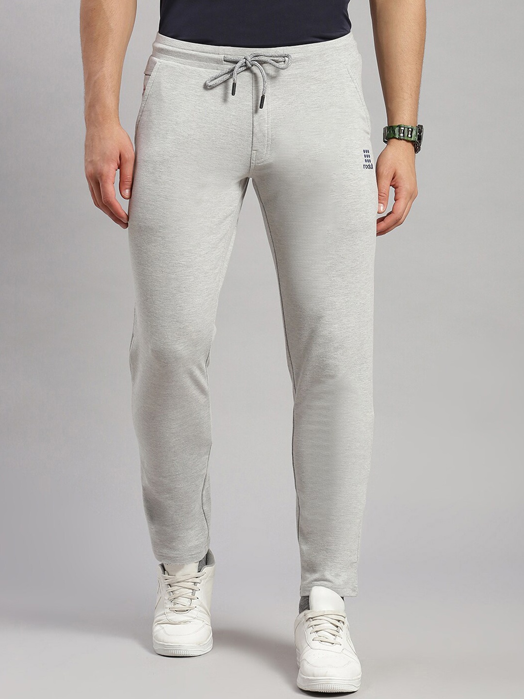 

rock.it Men Slim Fit Mid-Rise Sports Track Pants, Grey