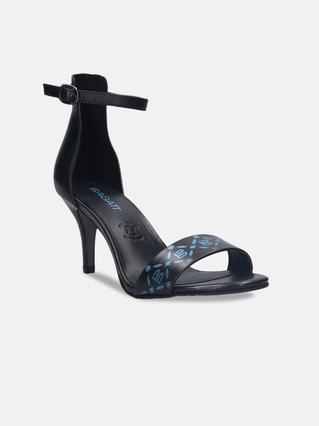 

BAGATT Silvana Printed Leather Slim Heels, Black