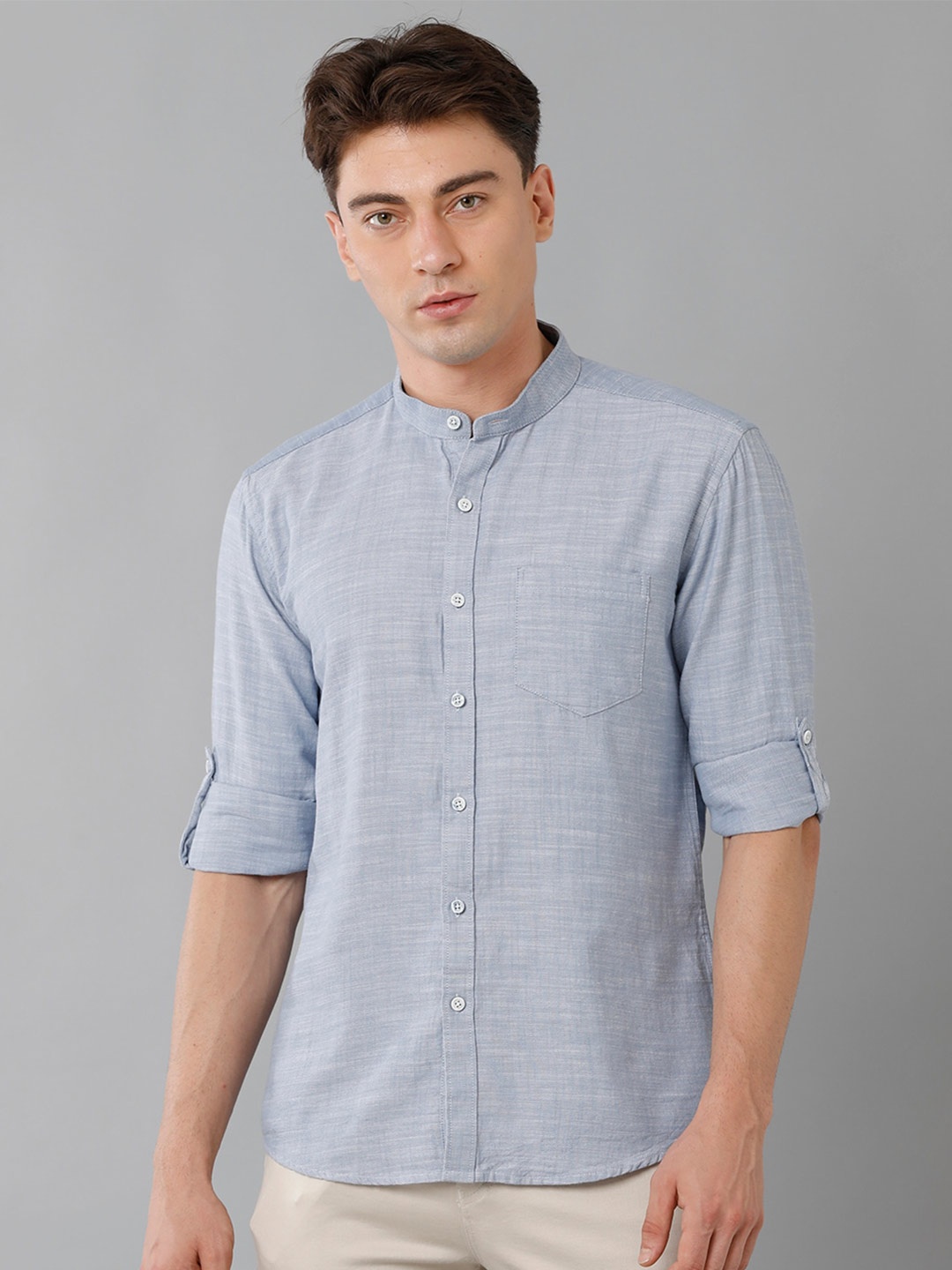 

YOVISH Men Smart Cotton Casual Shirt, Blue