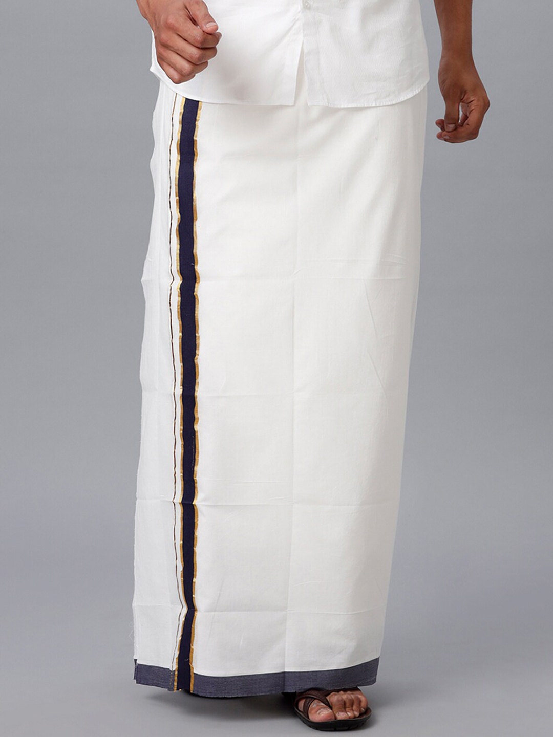 

Ramraj Men Double Layer Cotton Dhotis, White