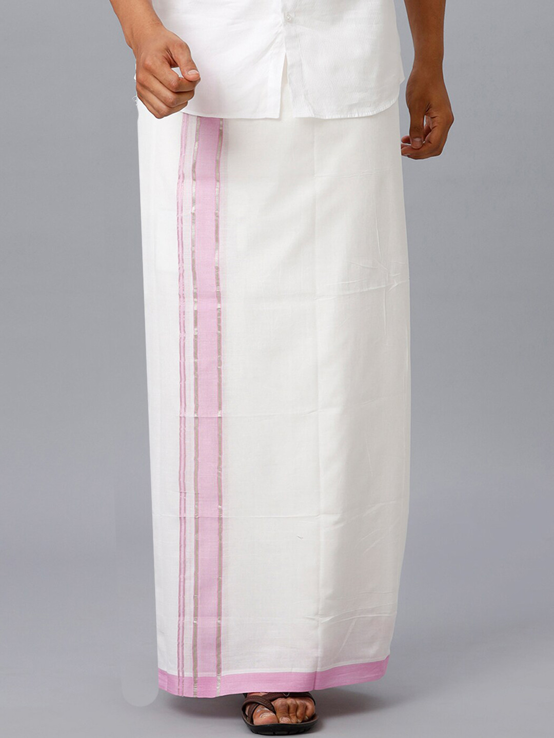 

Ramraj Men Double Layer Cotton Dhotis, White