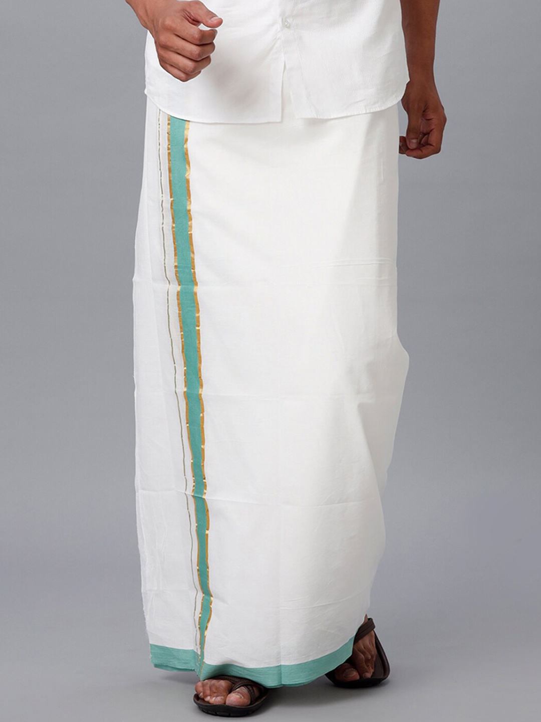 

Ramraj Men Double Layer Cotton Dhotis, White