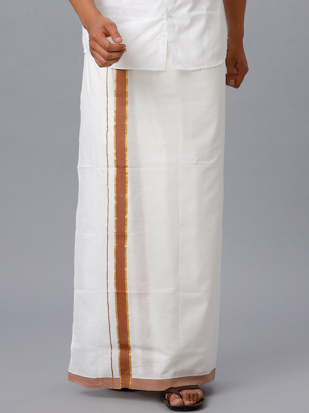 

Ramraj Men Double Layer Cotton Dhotis, White