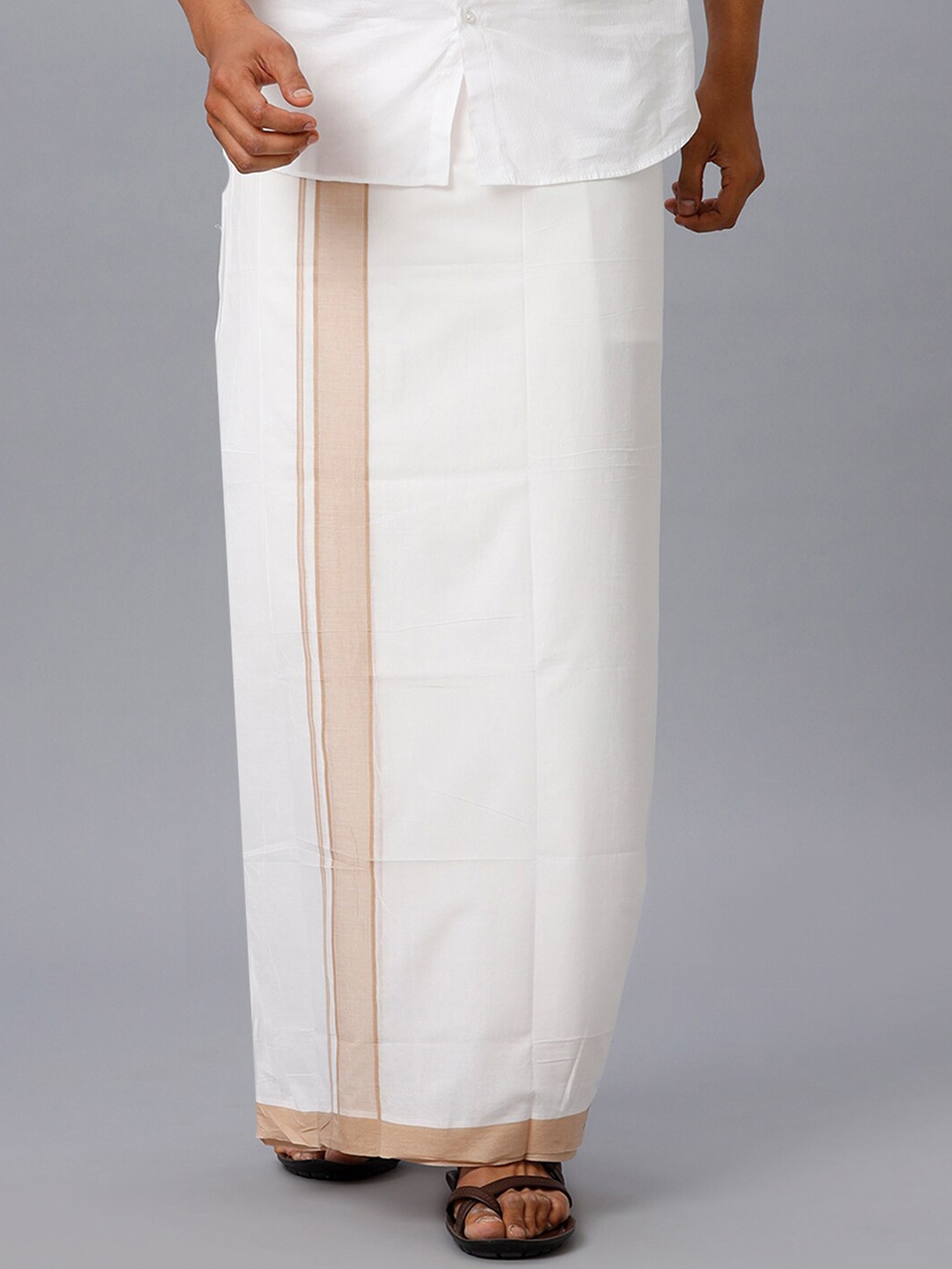 

Ramraj Men Double Layer Cotton Dhotis, White