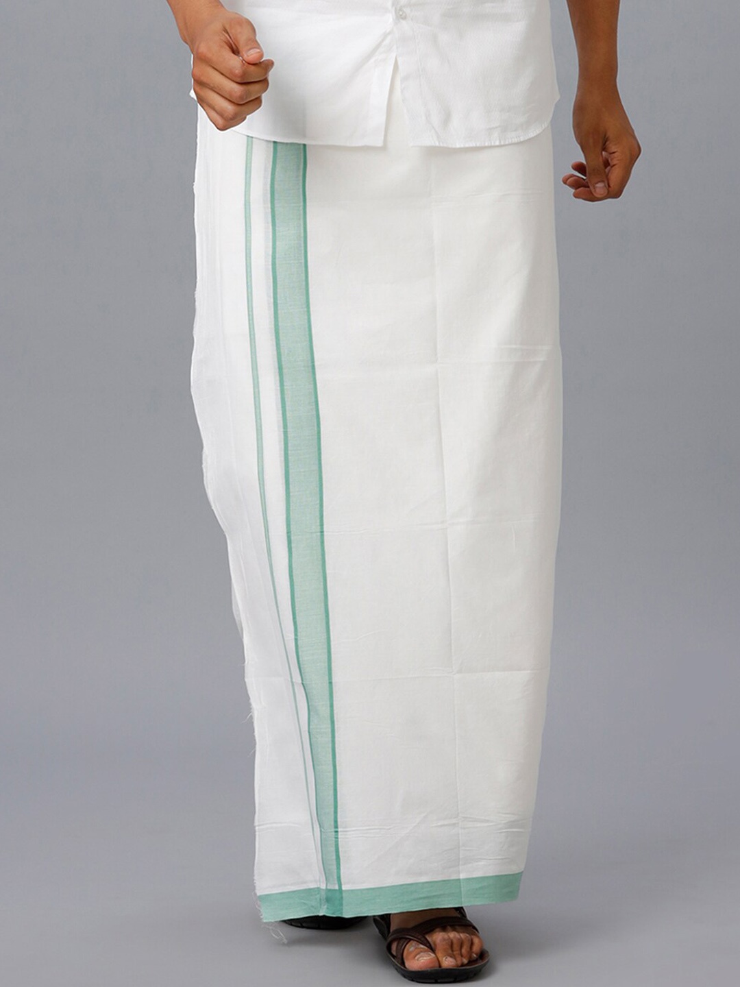 

Ramraj Men Double Layer Cotton Dhotis, White