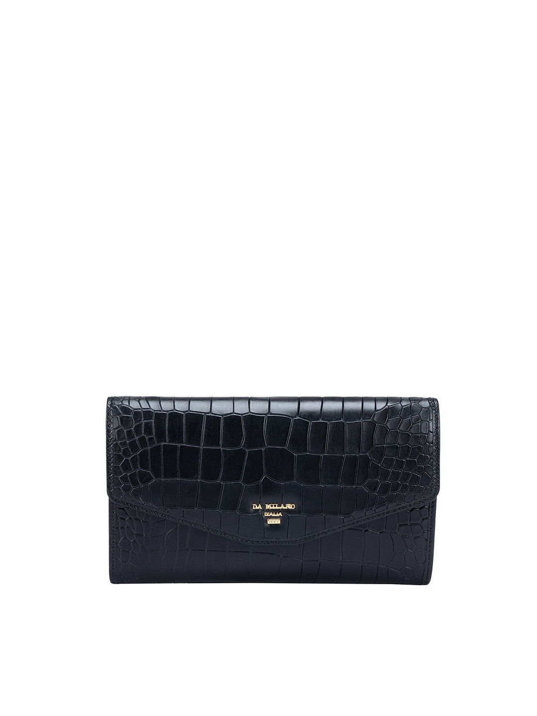 

Da Milano Textured Leather Envelope, Black