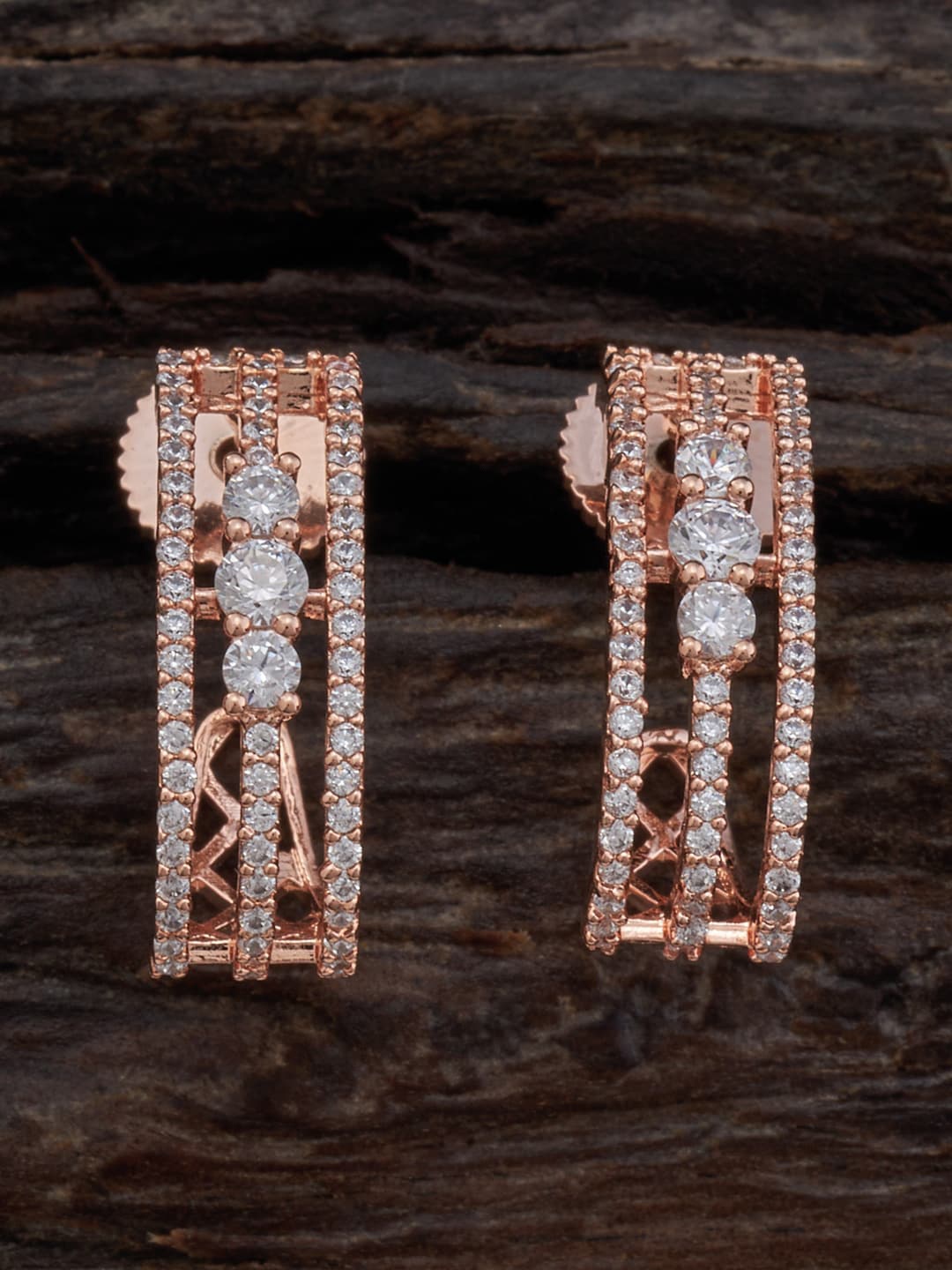 

Kushal's Fashion Jewellery Rose Gold-Plated Circular Studs Earrings