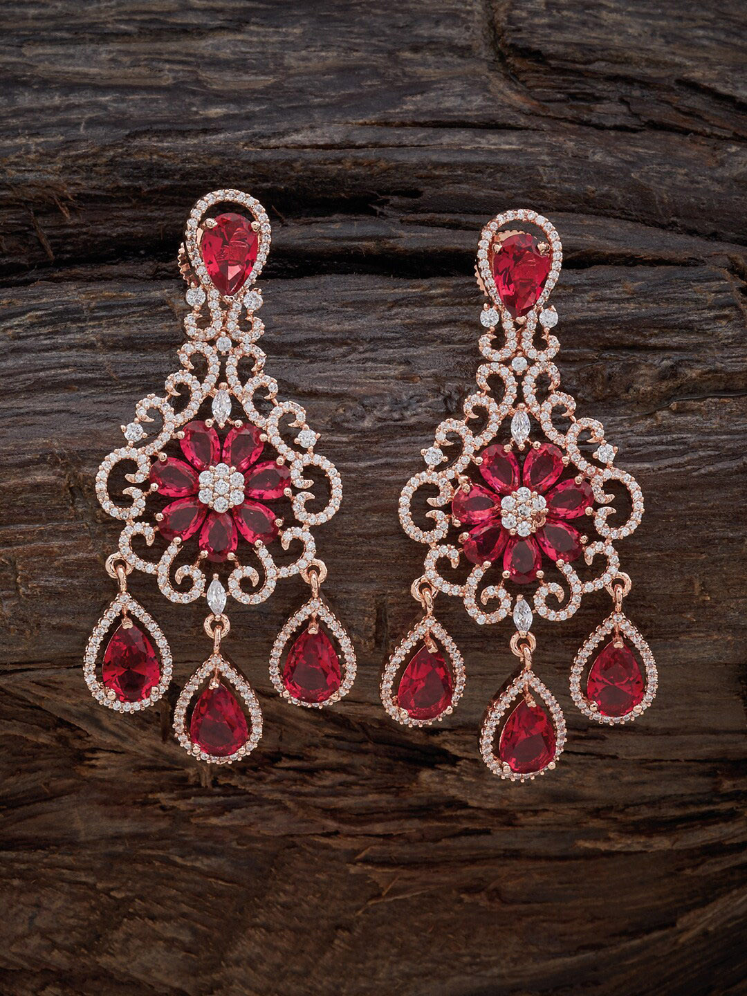 

Kushal's Fashion Jewellery Rose Gold-Plated Contemporary Drop Earrings