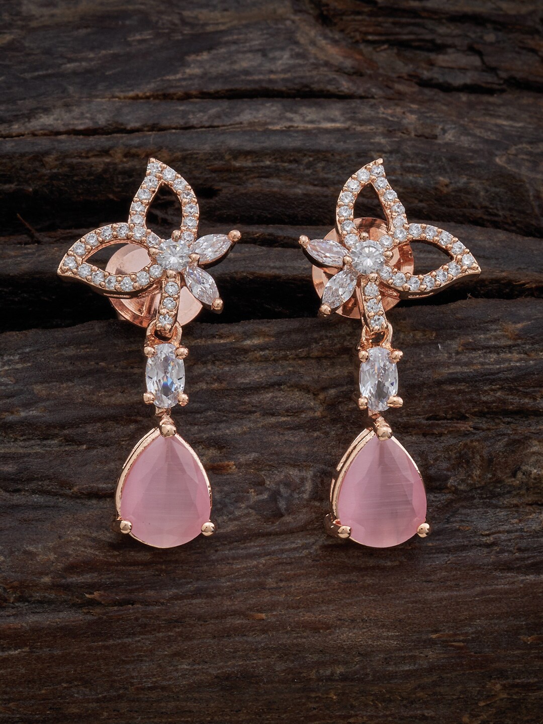 

Kushal's Fashion Jewellery Pink Contemporary Drop Earrings