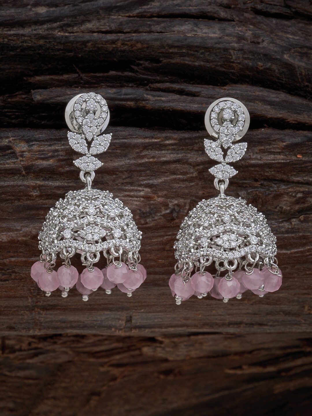 

Kushal's Fashion Jewellery Pink Dome Shaped Studs Earrings