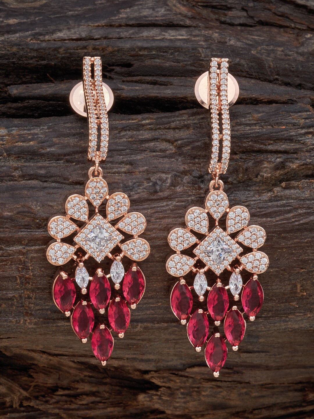 

Kushal's Fashion Jewellery Contemporary Drop Earrings, Red