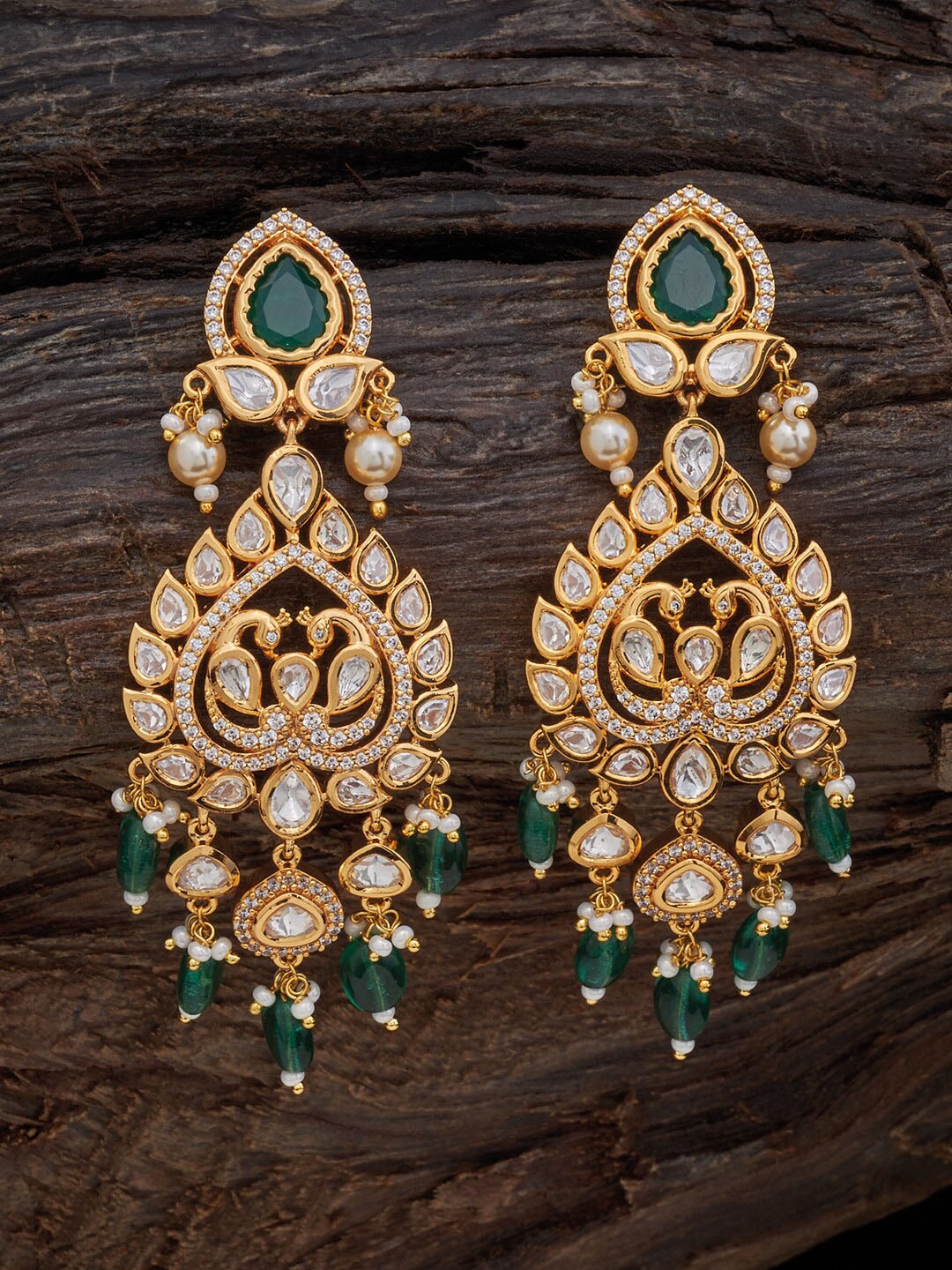 

Kushal's Fashion Jewellery Green Classic Jhumkas Earrings