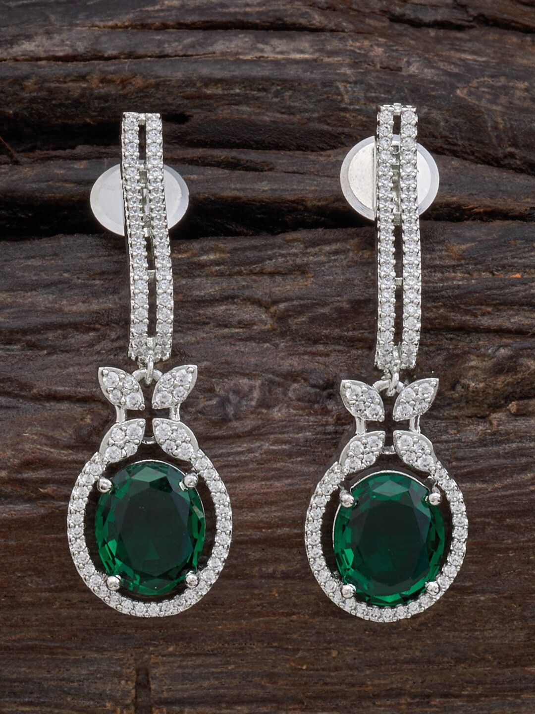 

Kushal's Fashion Jewellery Rhodium-Plated Contemporary Drop Earrings, Silver