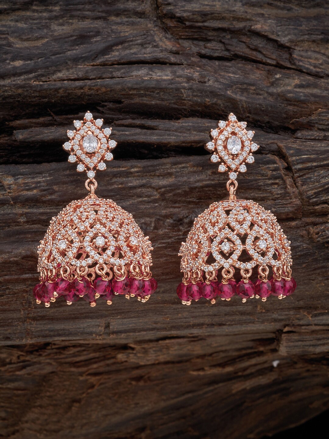 

Kushal's Fashion Jewellery Dome Shaped Studs Earrings, Red