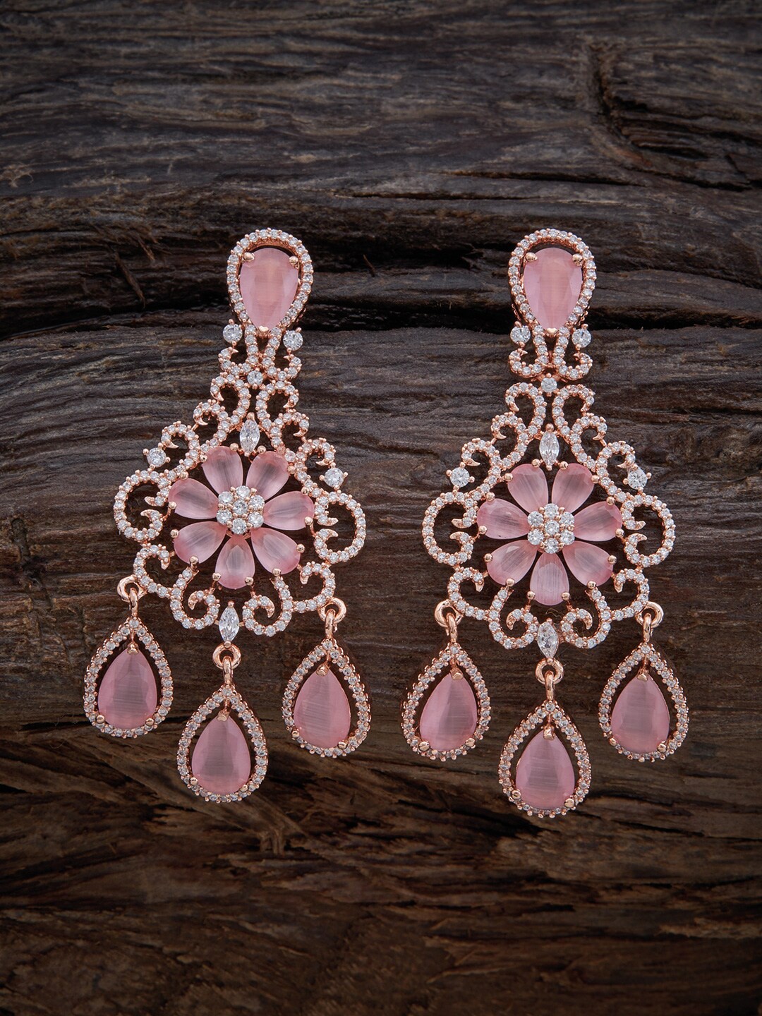 

Kushal's Fashion Jewellery Rose Gold-Plated Contemporary Drop Earrings
