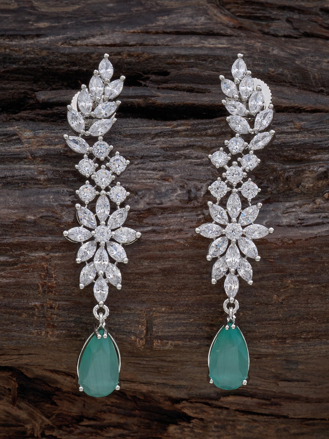 

Kushal's Fashion Jewellery Feather Shaped Drop Earrings, Sea green