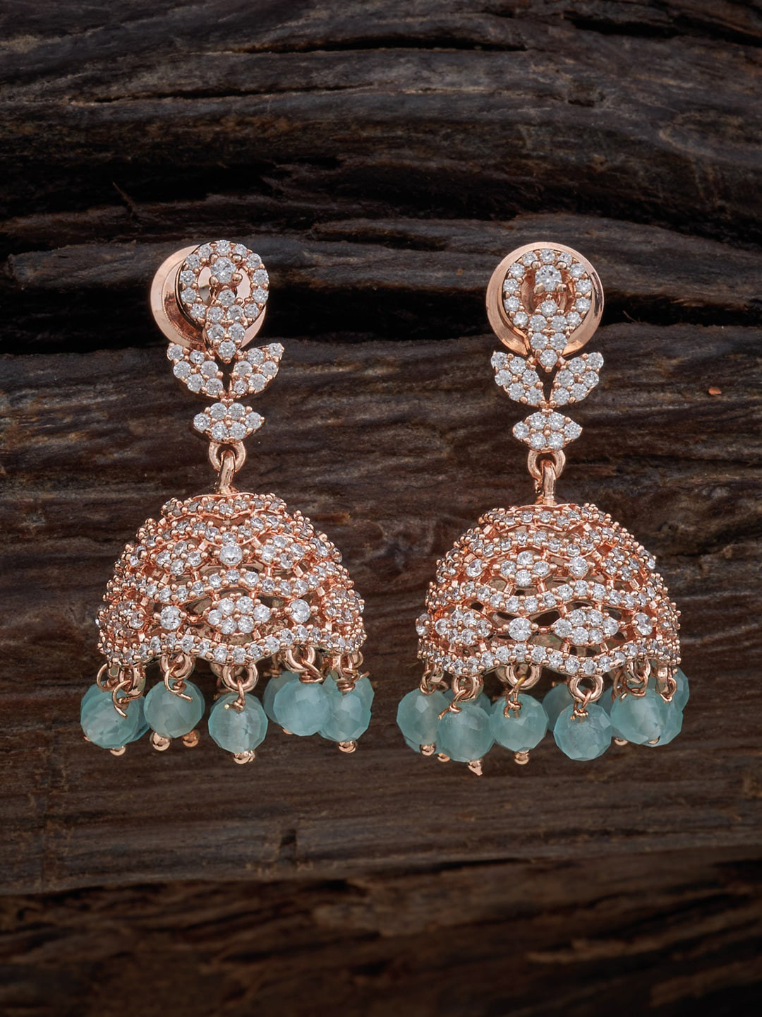 

Kushal's Fashion Jewellery Dome Shaped Jhumkas Earrings, Sea green