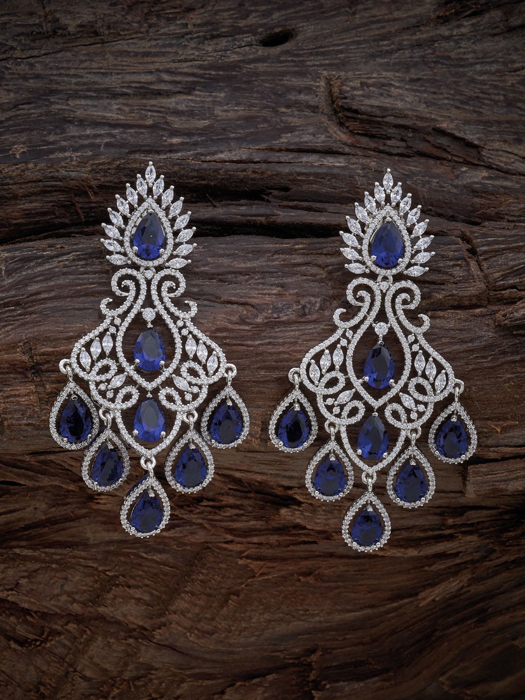 

Kushal's Fashion Jewellery Rhodium-Plated Contemporary Drop Earrings, Silver