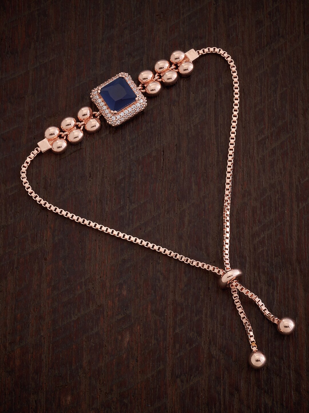 

Kushal's Fashion Jewellery Rose Gold-Plated Cubic Zirconia Cuff Bracelet