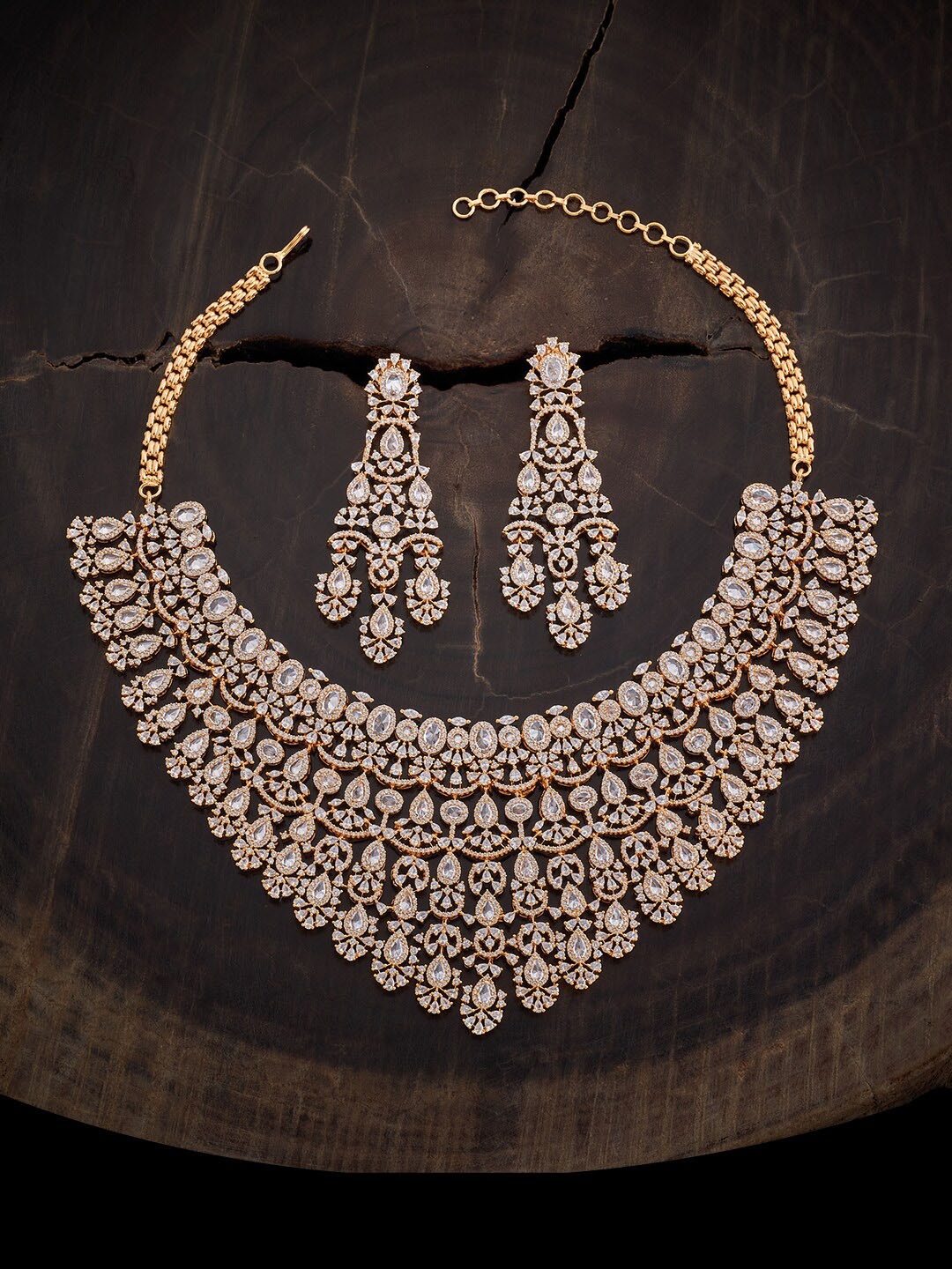 

Kushal's Fashion Jewellery Gold-Plated CZ-Studded Jewellery Set