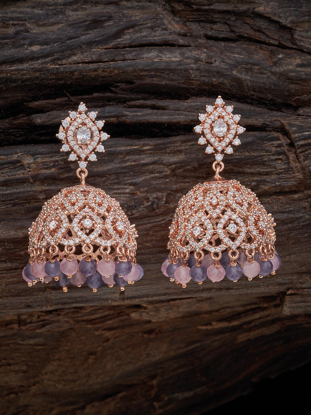 

Kushal's Fashion Jewellery Dome Shaped Studs Earrings, Pink