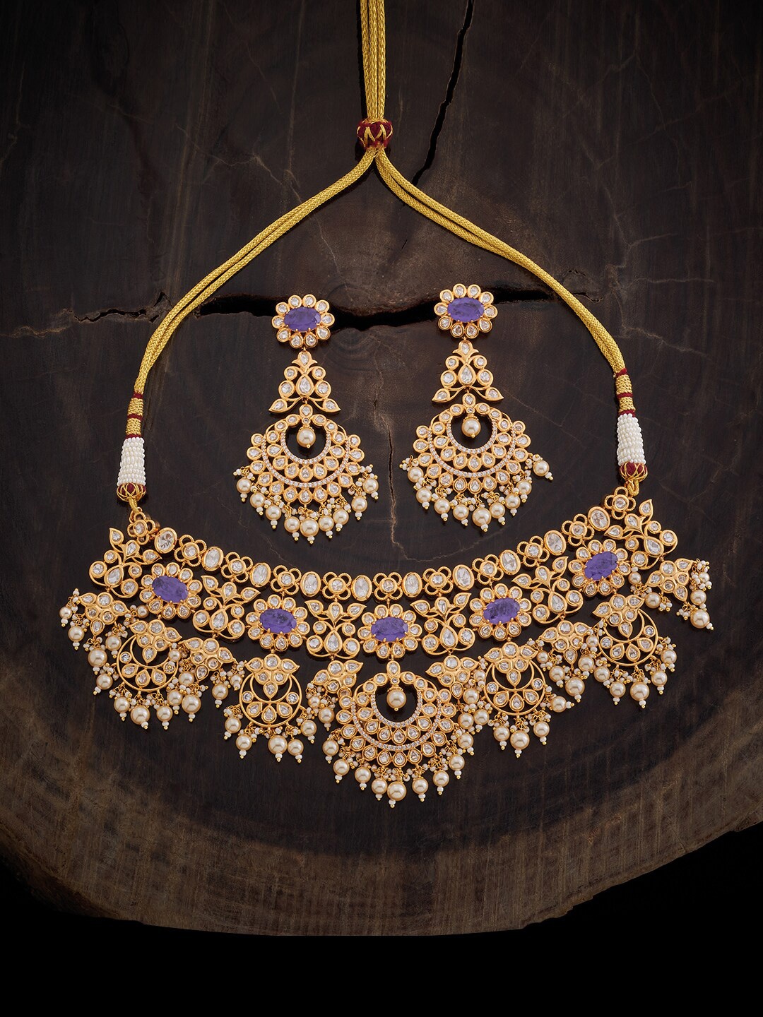 

Kushal's Fashion Jewellery Kundan Jewellery Set, Lavender