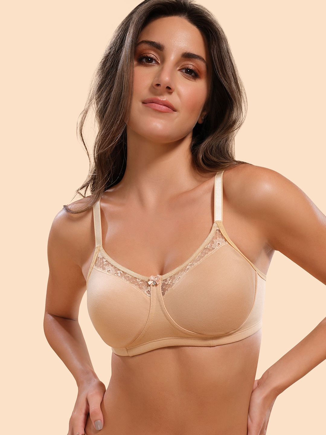 

Enamor Stay New Comfort Cotton Full Coverage Non Padded & Wirefree Bra A073, Beige