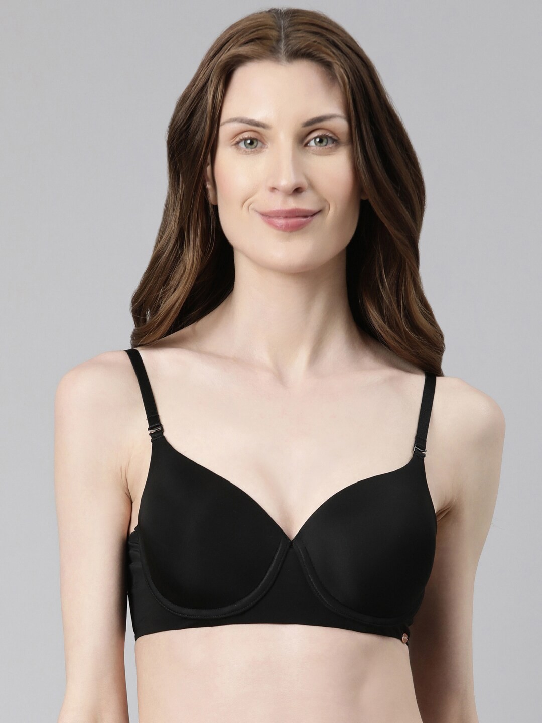 

Enamor Eco-Friendly Crush-Proof Cup Tshirt Bra, Black