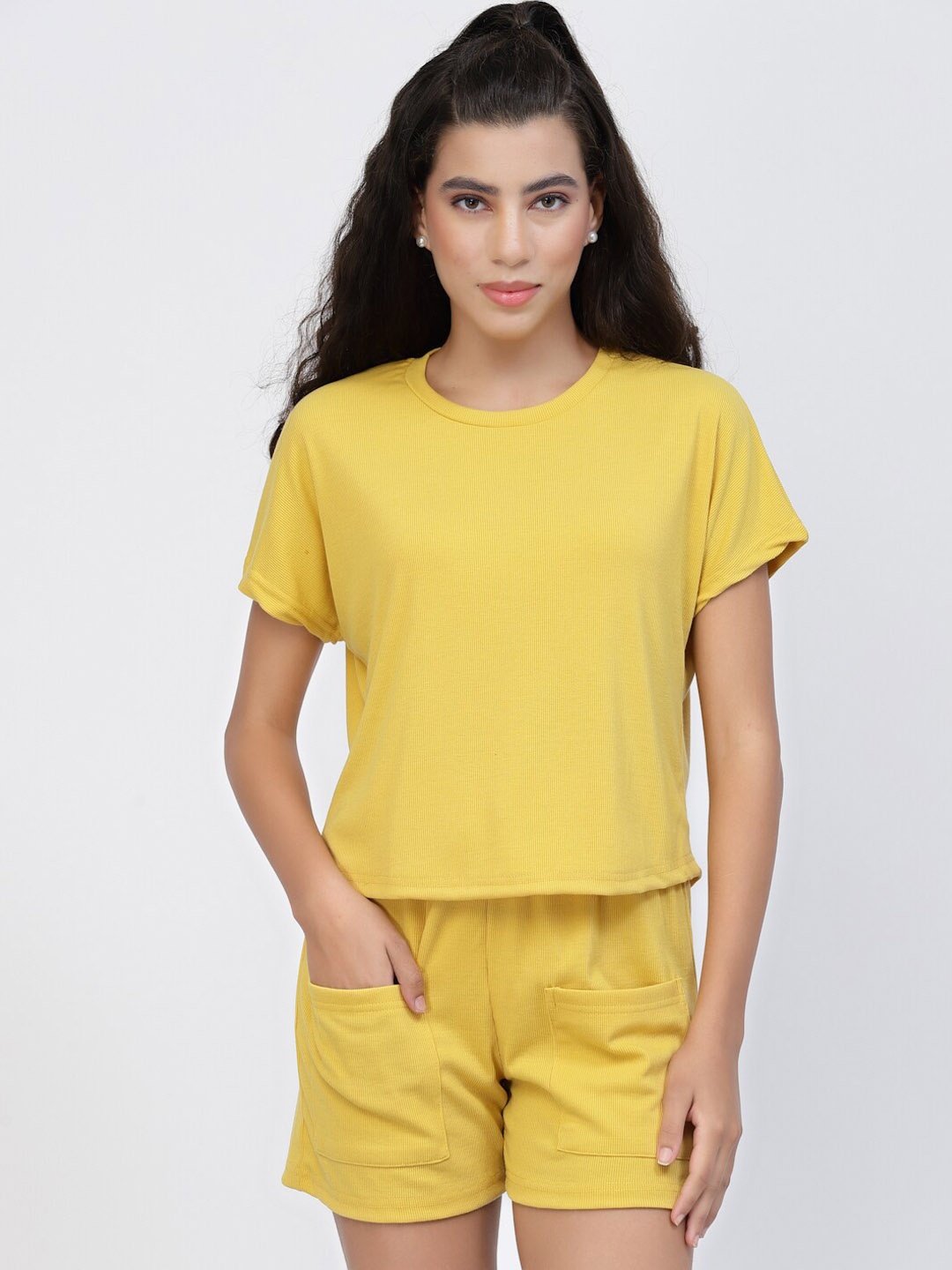 

HILL STREET T-Shirt With Shorts Co-Ords, Yellow