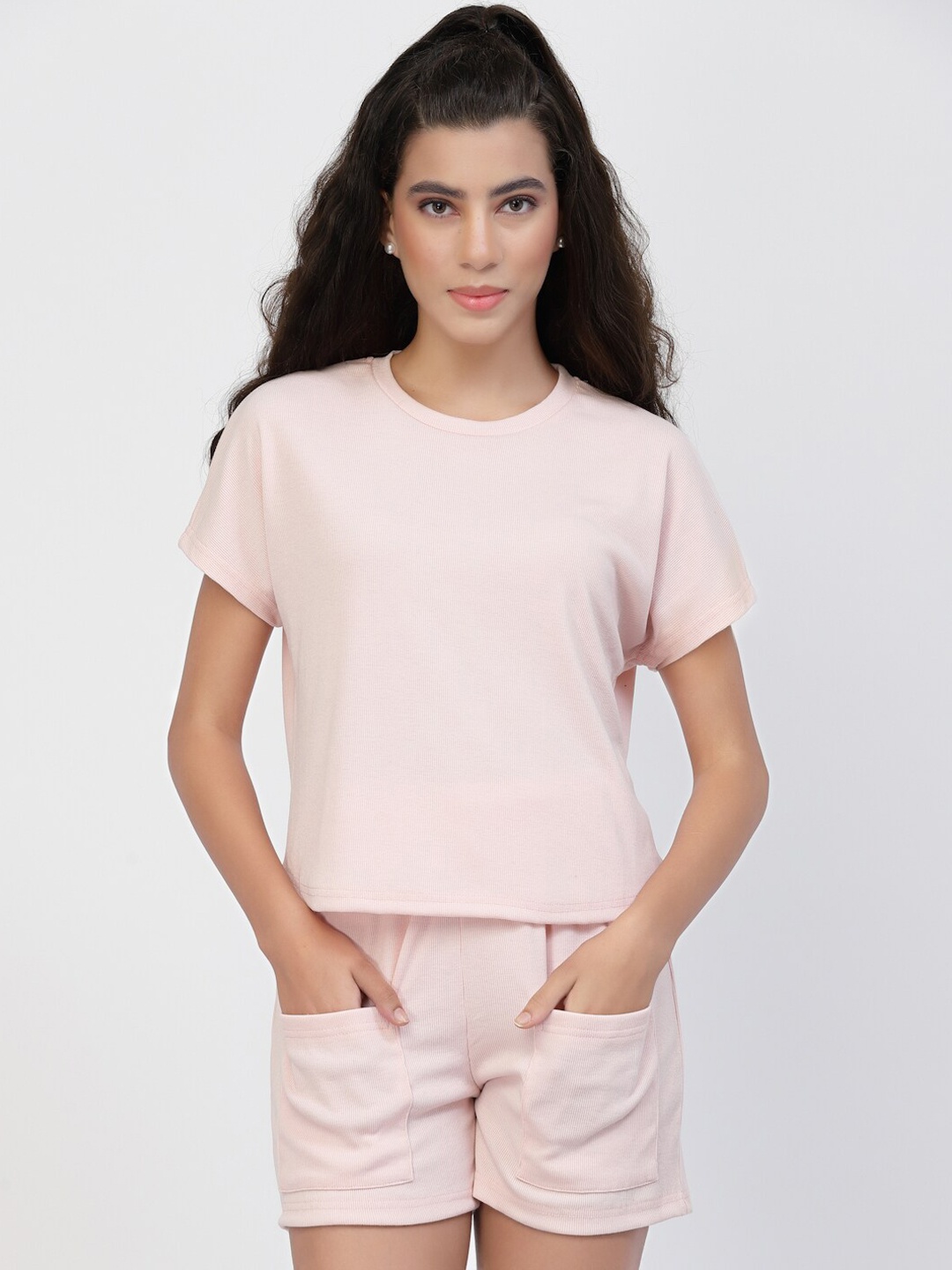 

HILL STREET T-Shirt With Shorts Co-Ords, Peach